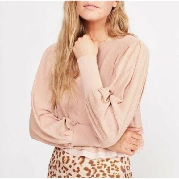 Free People Billie Long Sleeve Pullover Tee Shirt - Picture 1 of 8